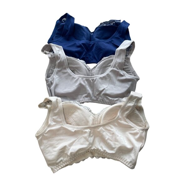 Rhonda Shear 3Pack Classic Pin Up Bra Size Medium Midnight Champagne Gray 648.13 - Picture 3 of 9